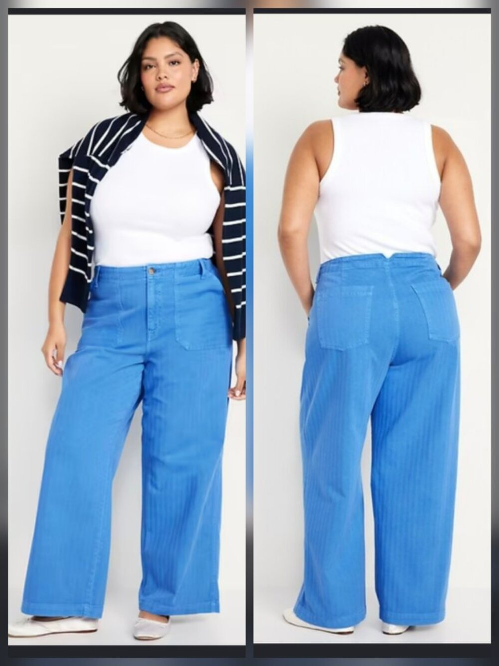 Old Navy High-Waisted Baggy Wide-Leg Jeans Cornflower Blue 12P